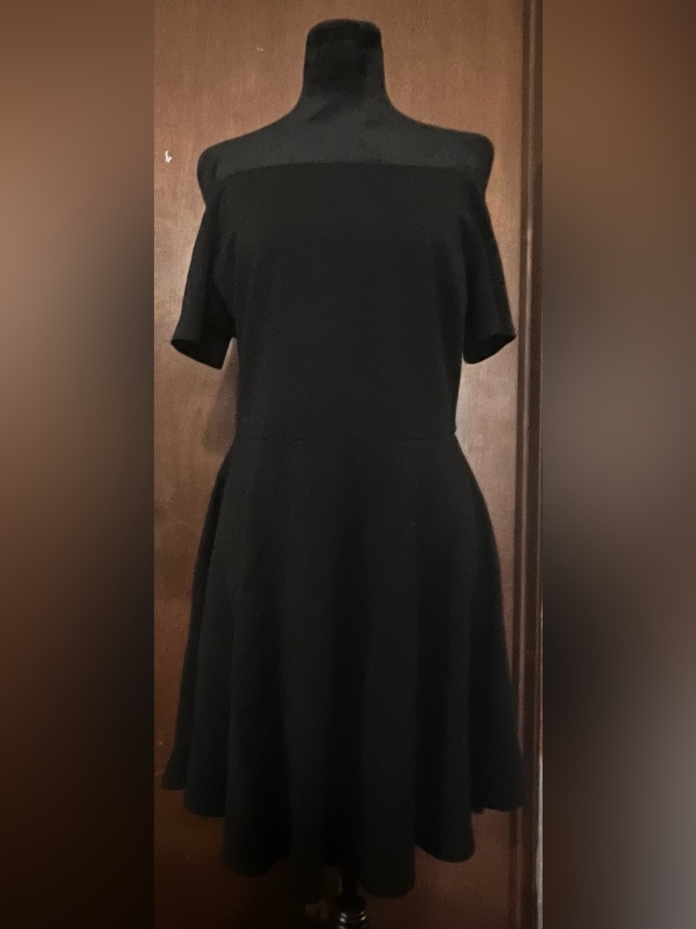 Black-off the shoulder flair dress